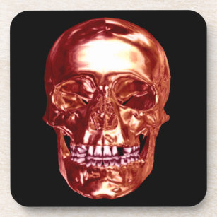 Red Chrome Skull Coasters