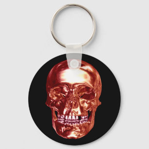 Red Chrome Skull Key Chain