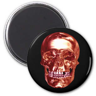 Red Chrome Skull Magnet