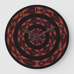 Red Chrome Spiral Wall Clock