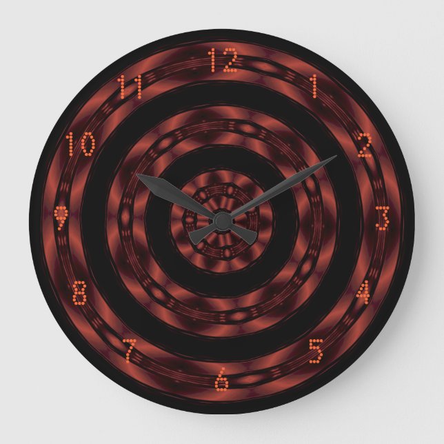 Red Chrome Spiral Wall Clock (Front)