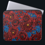 Red chrysanthemum flowers and orange beetles laptop sleeve<br><div class="desc">Hand drawn red chrysanthemum flowers and small orange beetles,  the pattern is made in Illustrator.</div>