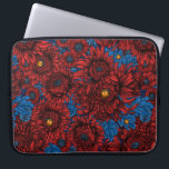 Red chrysanthemum flowers and orange beetles laptop sleeve<br><div class="desc">Hand drawn red chrysanthemum flowers and small orange beetles,  the pattern is made in Illustrator.</div>