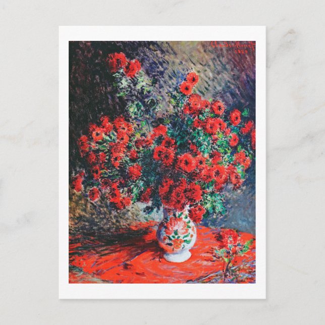 Red Chrysanthemum, Monet Postcard (Front)
