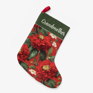 Red Chrysathemum Flower Name Small Christmas Stocking