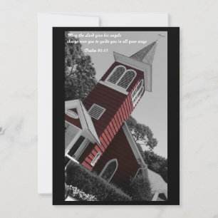 Red Church Baptism Invitation