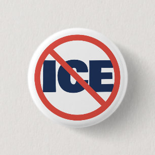 Red Circle Anti-Trump ICE Political Opinion 1 Inch Round Button