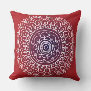 RED CIRCLE DESIGN Retro Throw Pillow