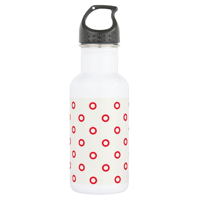 Red Circle Dot Retro Design 532 Ml Water Bottle (Front)