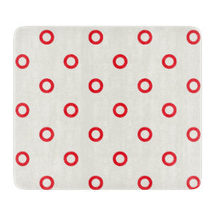 Red Circle Dot Retro Design Cutting Board