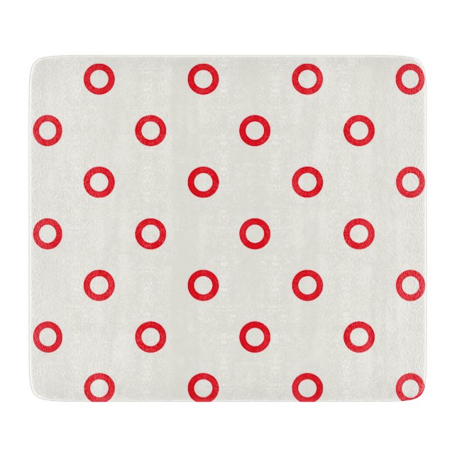 Red Circle Dot Retro Design Cutting Board (Front)
