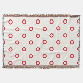 Red Circle Dot Retro Design Throw Blanket