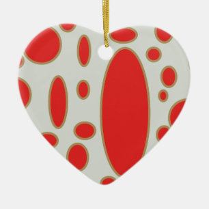 red circle white background ceramic ornament