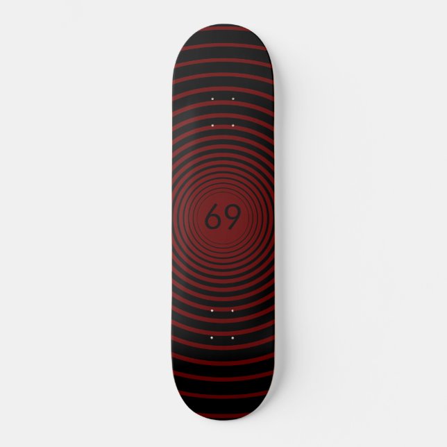 Red Circles - Add your colours / letters / number  Skateboard (Front)