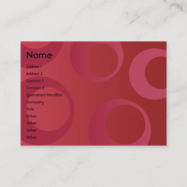 Red Circles - Chubby Business Card (Front)