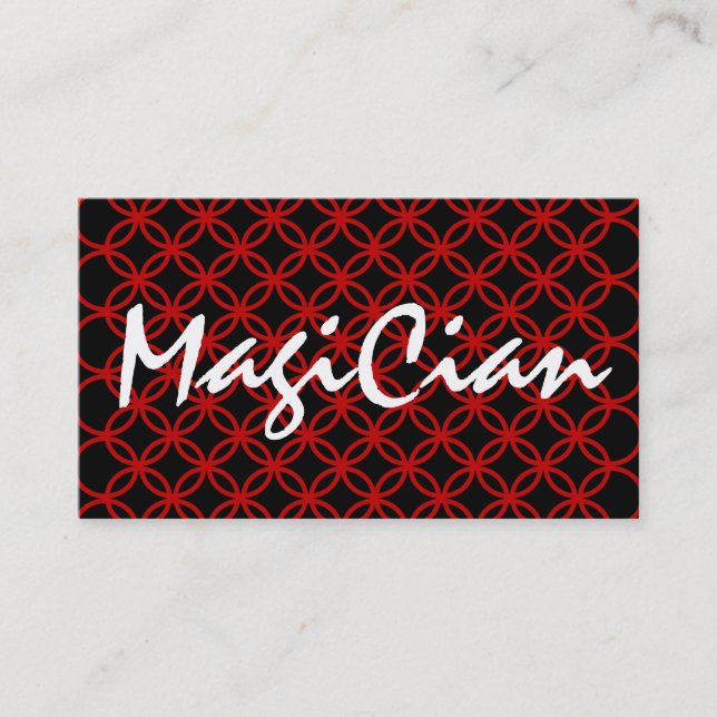 Red Circles Magician Business Card (Front)