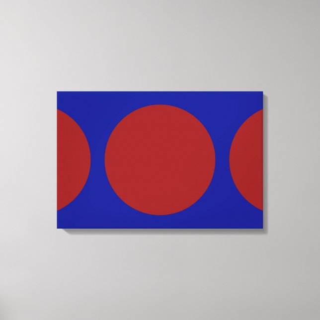 Red Circles on Blue Canvas Print (Front)