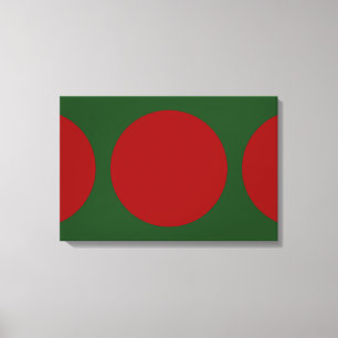 Red Circles on Green Canvas Print