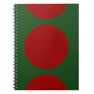 Red Circles on Green Notebook