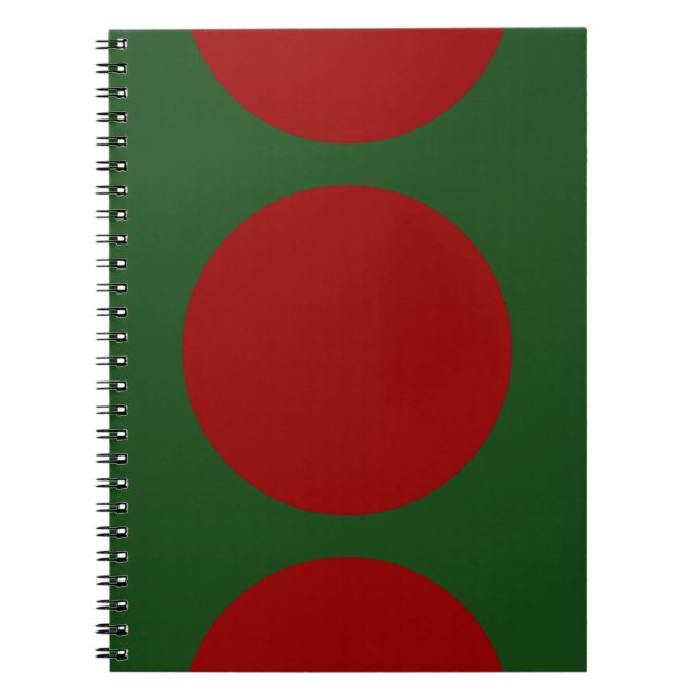 Red Circles on Green Notebook (Front)