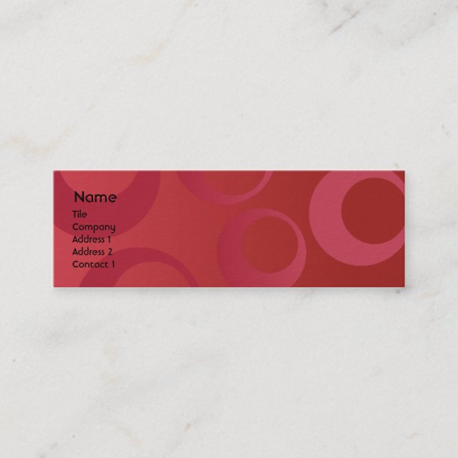 Red Circles - Skinny Mini Business Card (Front)