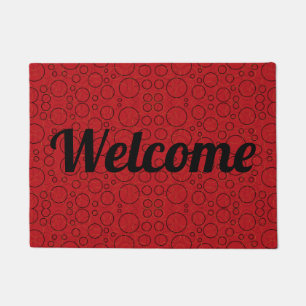 red circles welcome doormat