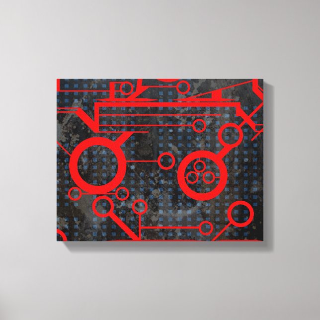 Red Circuit Canvas Print (Front)