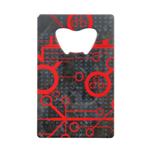 Red Circuit Credit Card Bottle Opener