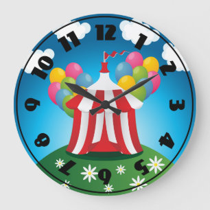 Red Circus Tent Clock