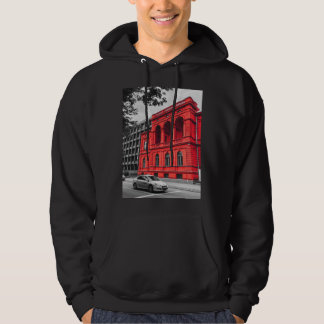 Red City Building Minimalist Photography Hoodie