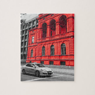 Red City Building Minimalist Photography Jigsaw Puzzle