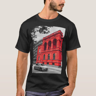 Red City Building Minimalist Photography T-Shirt