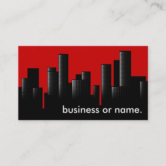 red cityscape business card (Front)