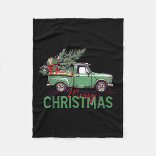 Red Ckup Truck Christmas Tree Vintage Christmas Me Fleece Blanket