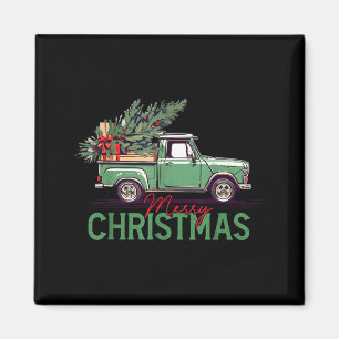Red Ckup Truck Christmas Tree Vintage Christmas Me Magnet
