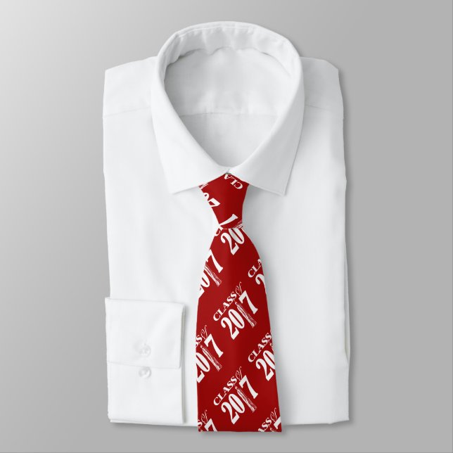 Red Class of 2017 Tassle Graduation design Tie (Tied)