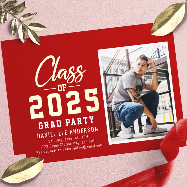 Red Class of 2025 Photo Graduation Party (Creator Uploaded)