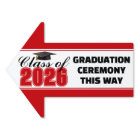 Red Class of 2026 Graduation Arrow Yard