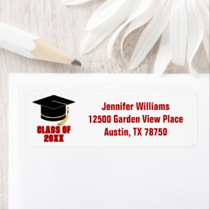 Red Class of 2026 Graduation Party Return Address
