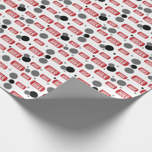 Red "Class Of" Dog Tag and Dots Pattern Wrapping Paper