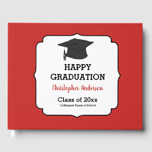 Red Class of Graduation Guest Book