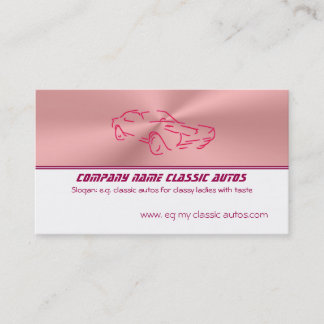 Red Classic Car template - Rose Pink and White Business Card