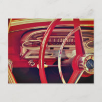 Red Classic Car Vintage Vehicle Dashboard Detail