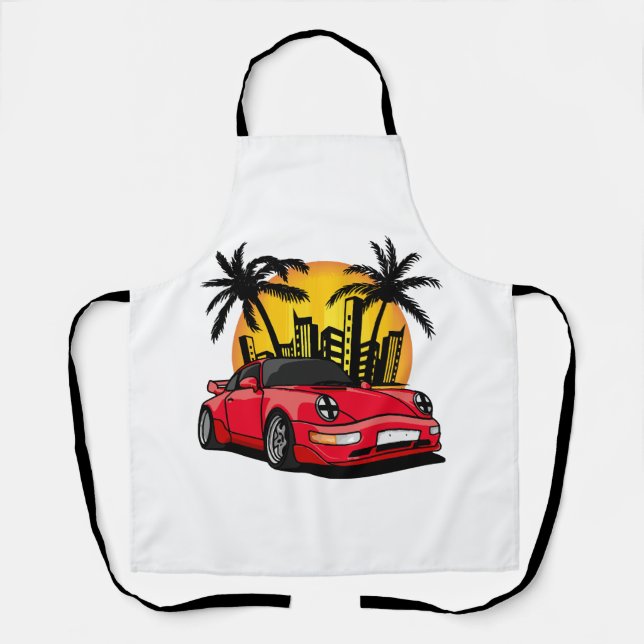Red Classic Carrera in City Sunset Apron (Front)