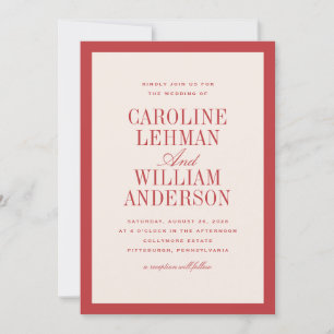 Red Classic Elegant Wedding Invitation