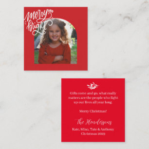 RED Classic Merry Christmas BUDGET Note Card