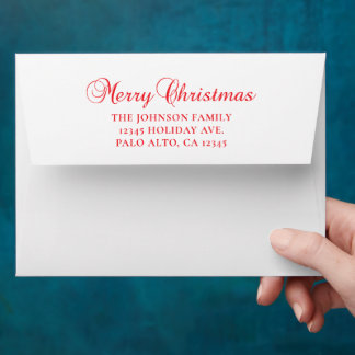 Red Classic Merry Christmas Calligraphy Envelope