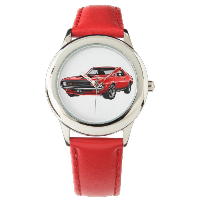 Red Classic Muscle Car Watch (Front)