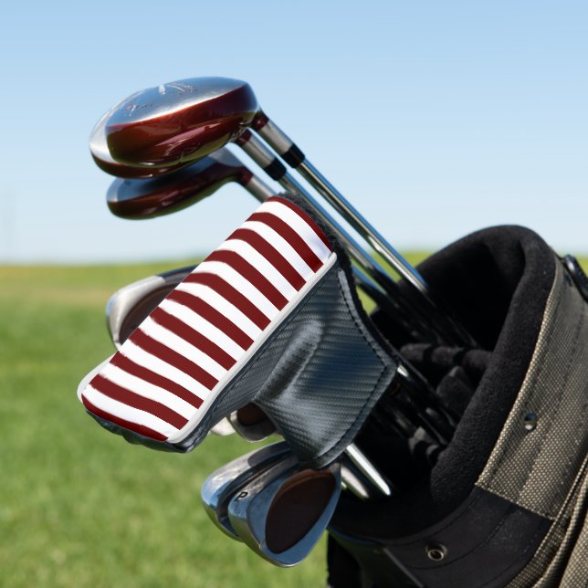 red classic stripes golf head cover (In Situ)