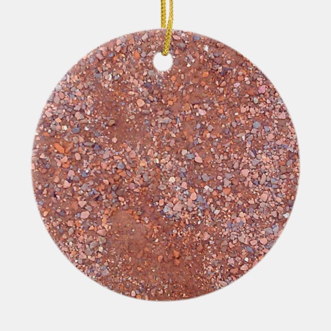 Red Clay Court, Gravel, Shale Stone Brick, Tennis Ceramic Ornament (Front)